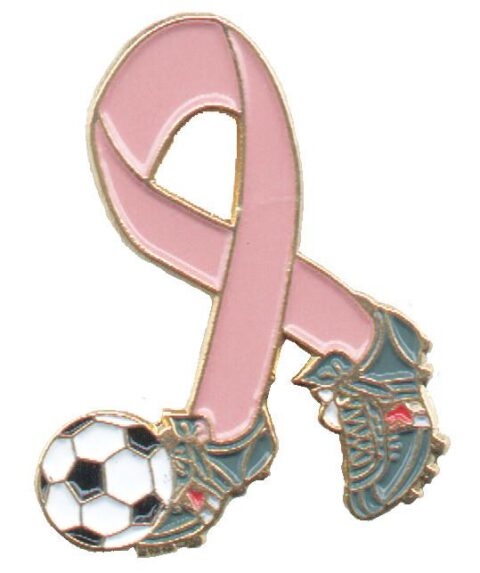 Breast Cancer Awareness Soccer Ribbon Pin | (5 Pack)