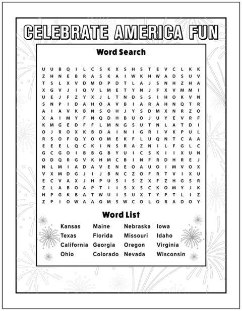 Activity Page – Word Search