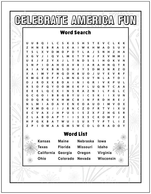 Activity Page – Word Search