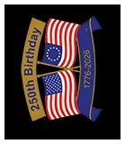250th Birthday Flag Sticker