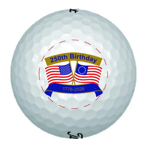 patriotic golf ball with 250 birthday theme a commemorative collectible.