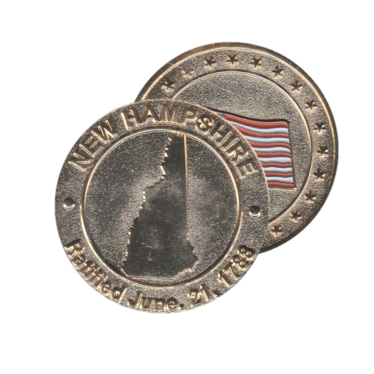 New Hampshire Commemorative Coin - Flag Back
