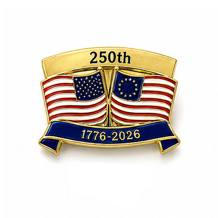 250th anniversary American flag lapel pin