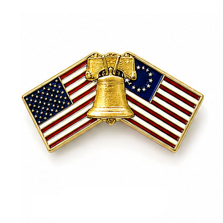 liberty bell flags lapel pin