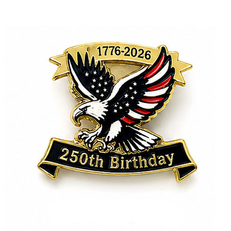 250th Birthday Patriotic Eagle Lapel Pin